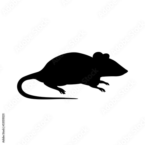 Black rat silhouette. PNG illustration.