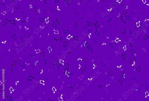 Light colorful vector texture with musical notes.