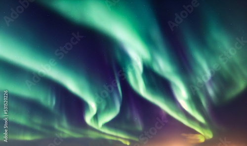 Northern Lights. Aurora borealis with starry in the night sky. Gaming RPG background and texture. Game asset 