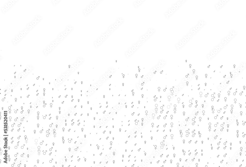 Light silver, gray vector texture with male, female icons.