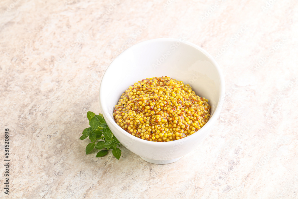 Grain mustard sauce in the bowl Grain mustard sauce in the bowl