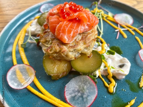 salmon with vegetables