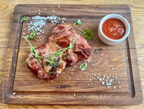 grilled meat with vegetables