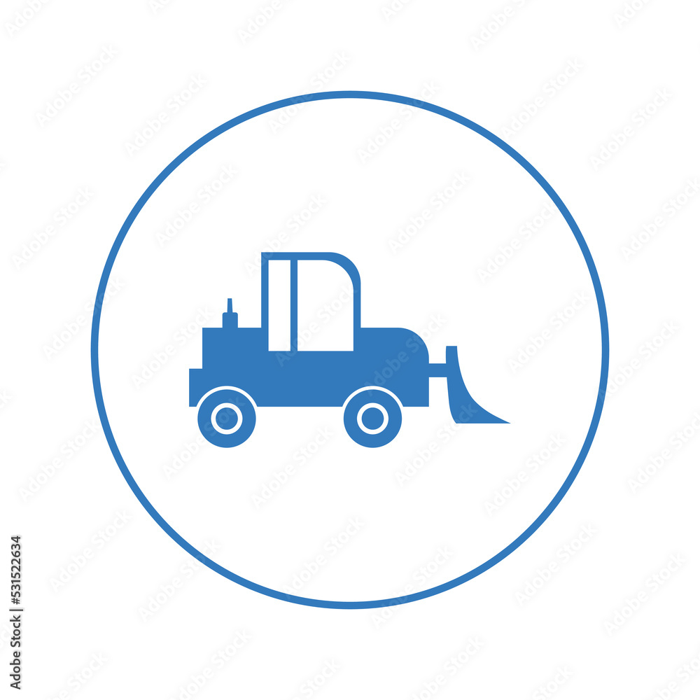 Construction equipment crawler dozer icon | Circle version icon |