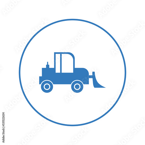 Construction equipment crawler dozer icon | Circle version icon |