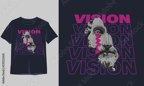 VISION, oversize T shirt design