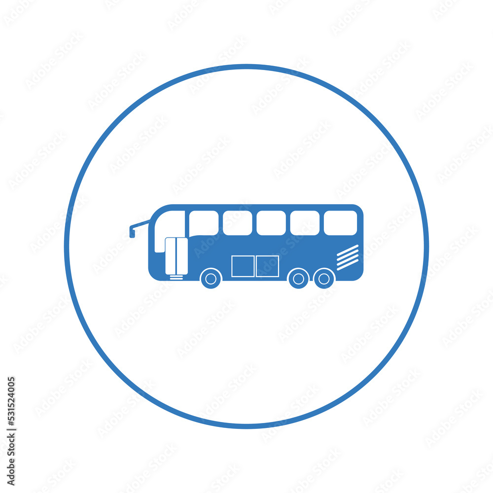 Public transport coach bus icon | Circle version icon | Public transport coach bus icon | Circle version icon |