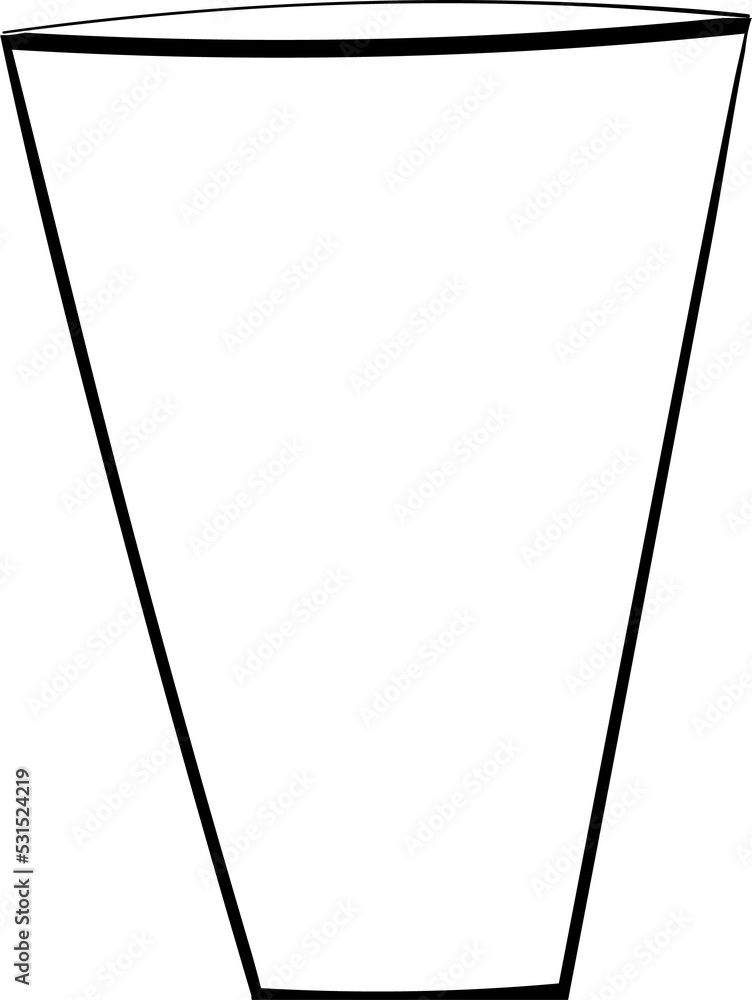 Vase or bottle. Contour drawing. 