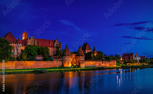 Malbork Castle at night