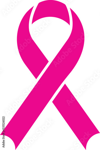 breast cancer awareness ribbon flat icon vector illustration