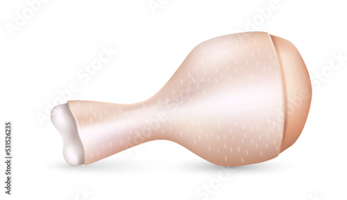 Chicken leg, bird meat isolated icon. Chicken part delicious fresh element for menu, cover packaging