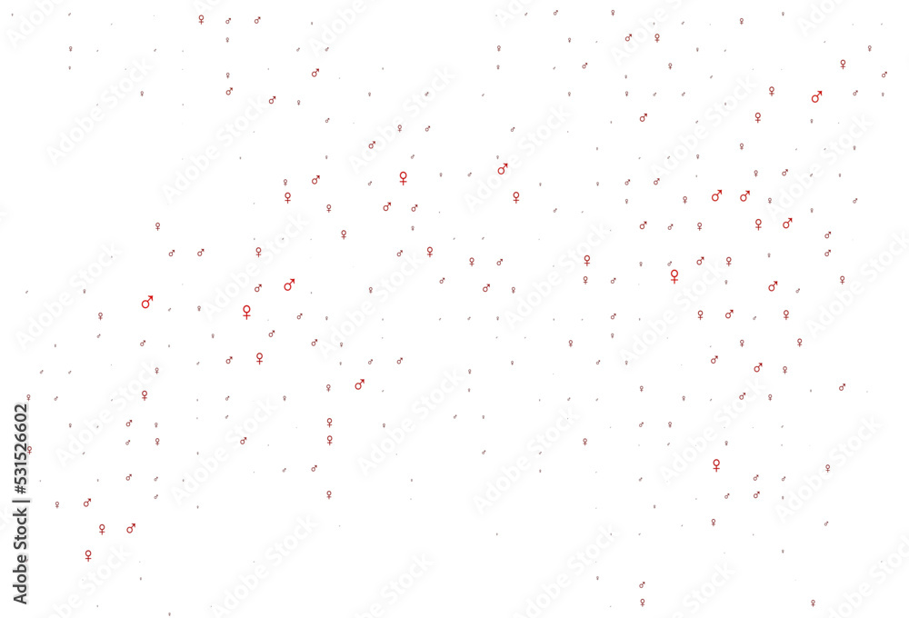 Light red vector backdrop with gender signs. Light red vector backdrop with gender signs.