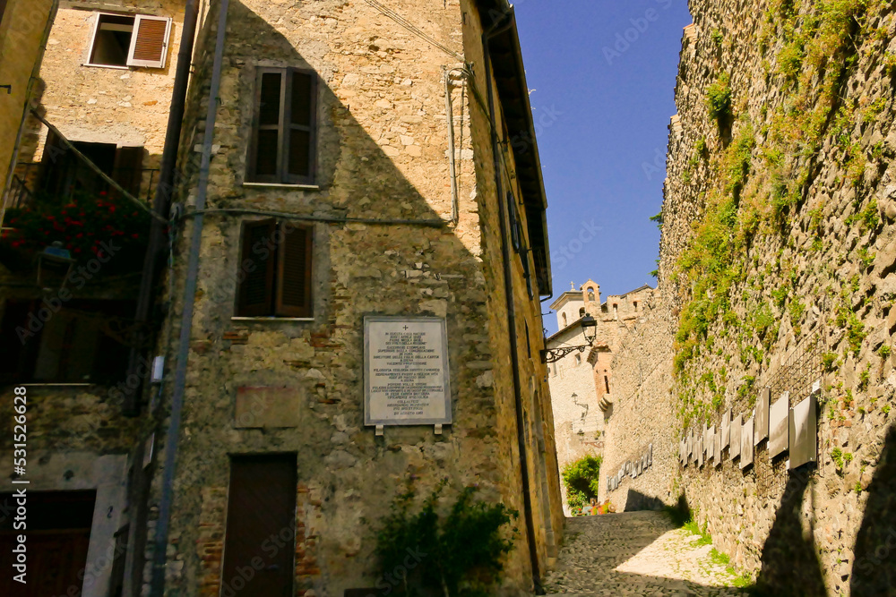 Borgo e castello di Collalto Sabino. Rieti, Lazio. Uno dei borghi medeivali più belli d'Italia