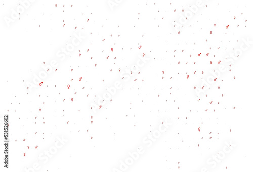 Light red vector backdrop with gender signs.