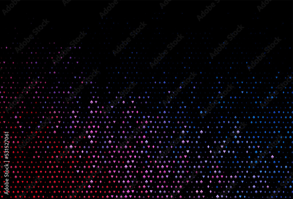 Dark blue, red vector cover with symbols of gamble. Dark blue, red vector cover with symbols of gamble.