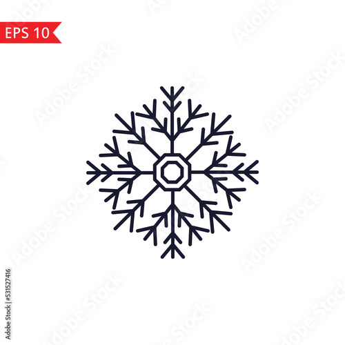 Modern snowflake icon Vector illustration