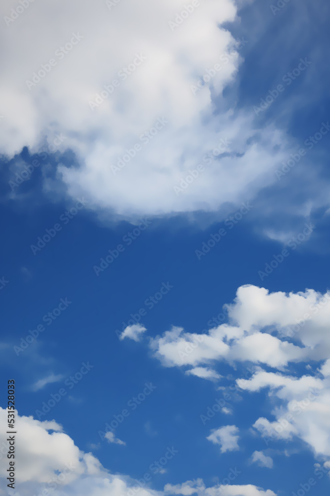 Blue sky with feathery clouds, blue natural background Blue sky with feathery clouds, blue natural background