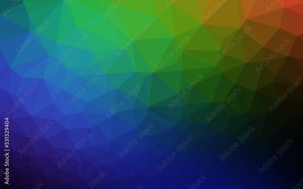 Obraz premium Dark Multicolor, Rainbow vector polygon abstract backdrop.