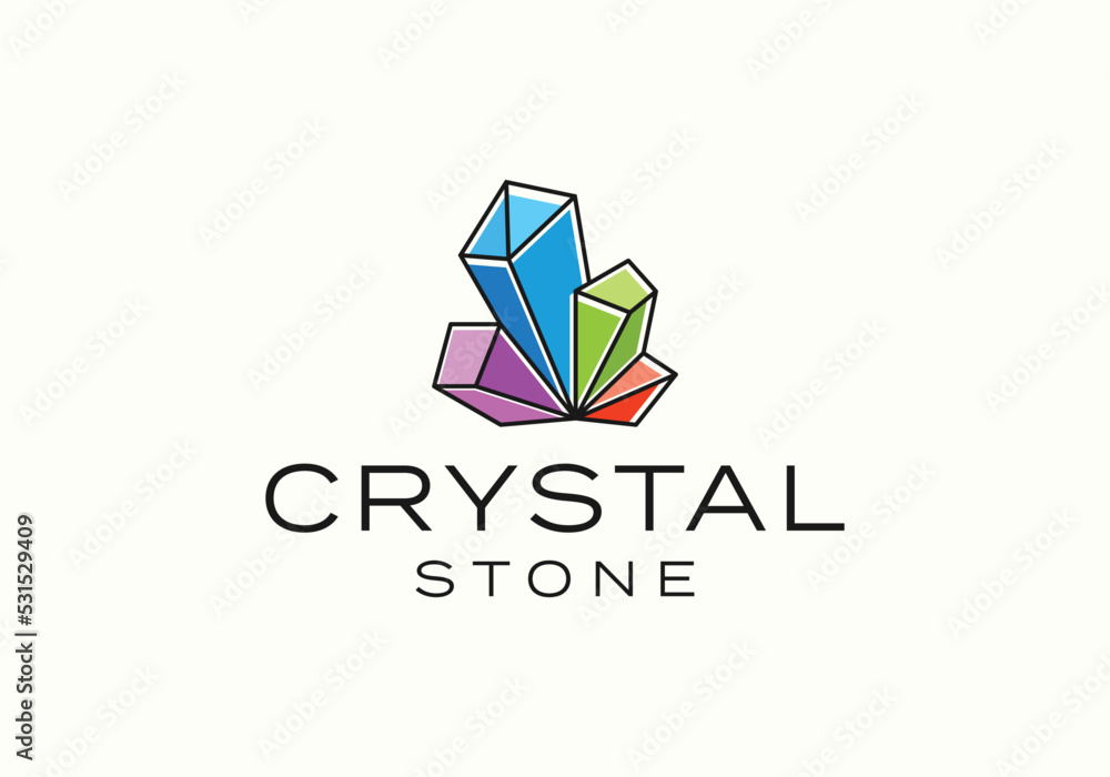 Fototapeta premium Diamond gems, crystal stone line framework glass constellation luxury logo design