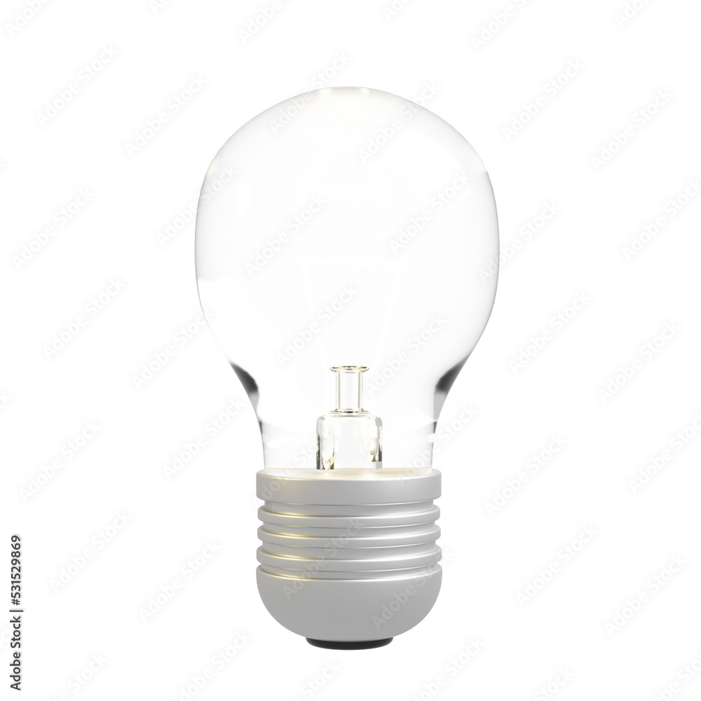 realistic bulb on transparent background