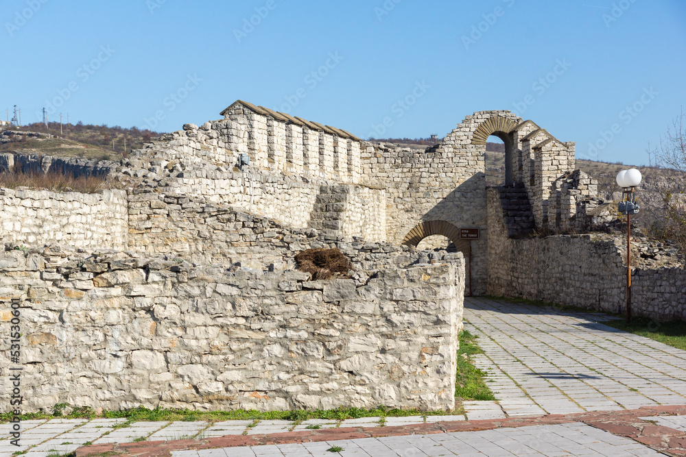 Ruins of medieval fortress in town of Lovech, Bulgaria