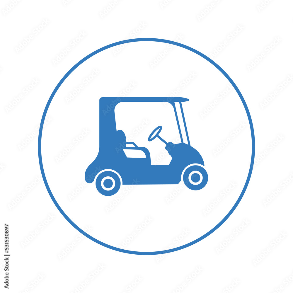 Electric buggy golf car icon | Circle version icon |