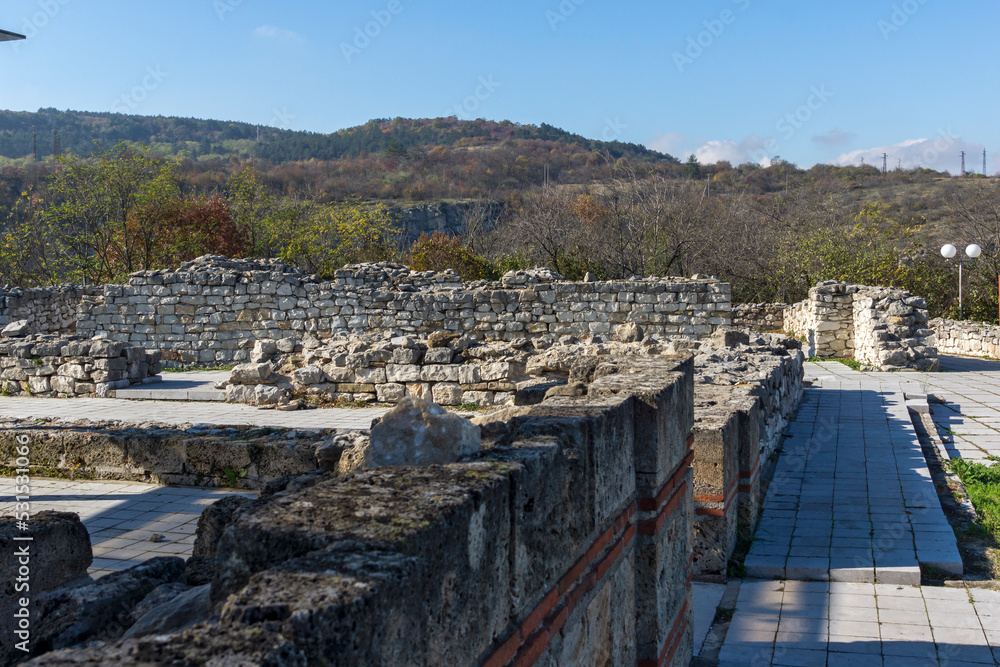 Ruins of medieval fortress in town of Lovech, Bulgaria