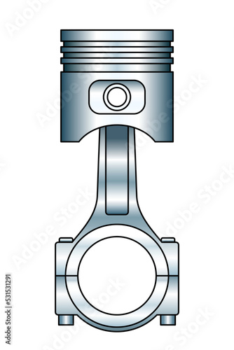Piston and connecting rod