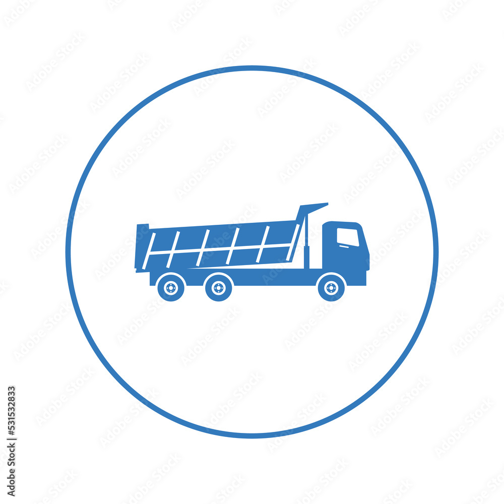 Tipper haul dump truck icon | Circle version icon | Tipper haul dump truck icon | Circle version icon |