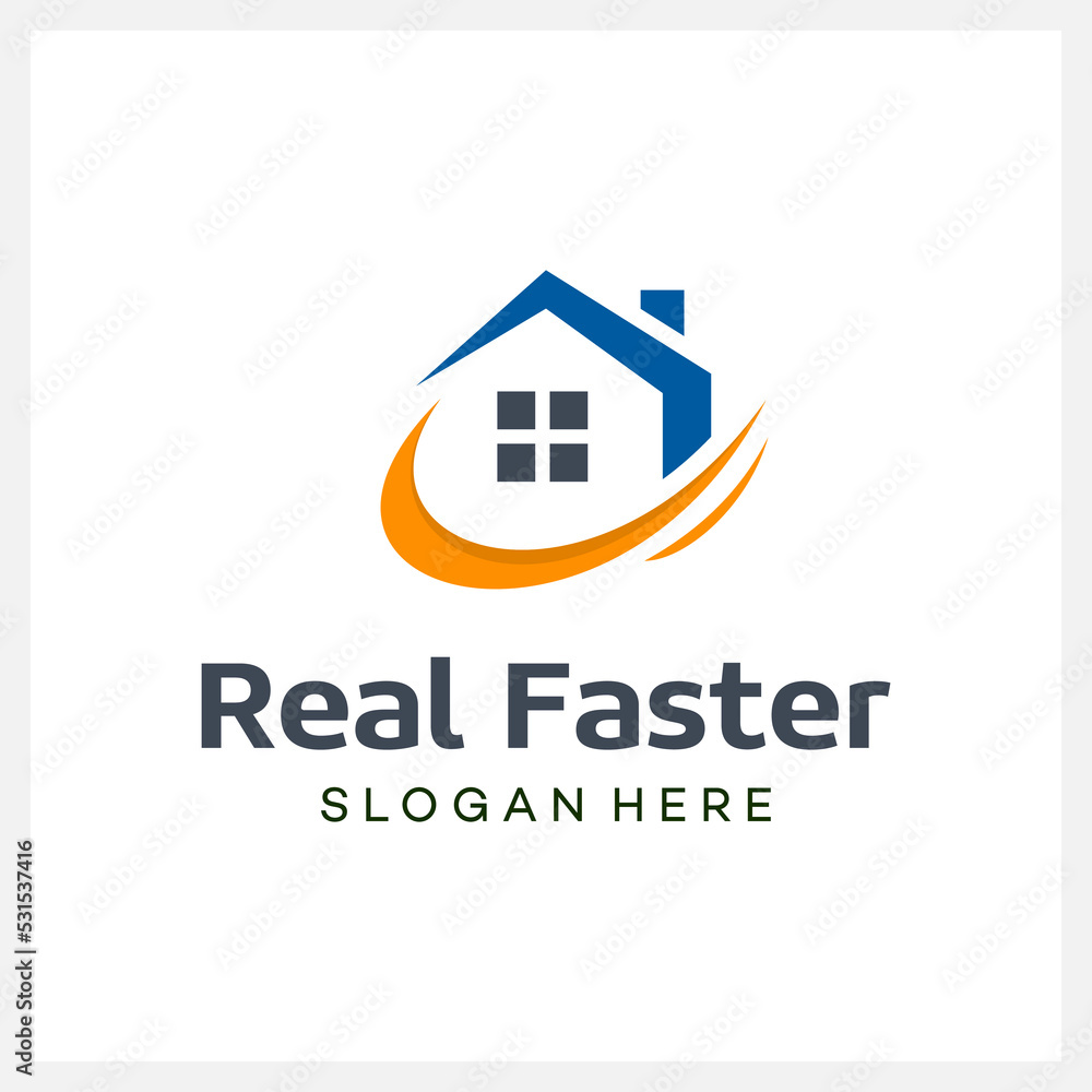 Illustration modern Real estate logo design vector