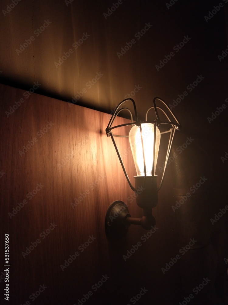 Night light lamp on the dark room