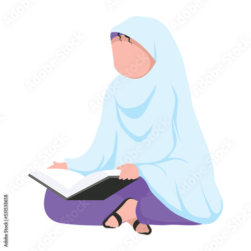 muslim girl reading koran