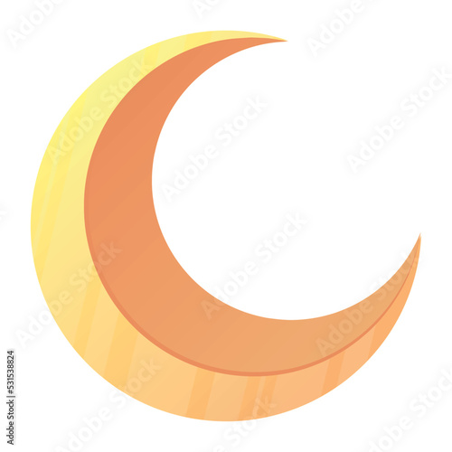 golden crescent moon