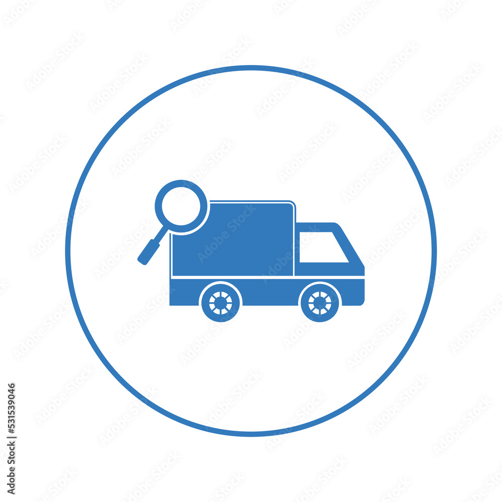 Delivery tracking truck search icon | Circle version icon | Delivery tracking truck search icon | Circle version icon |