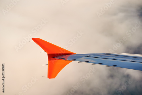 Left wing with winglet of a commercial narrow-body aircraft