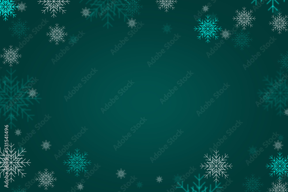 Winter, christmas banner with flying snowflakes and copy space. Greeting card, frame, background, winter illustration. Christmas background for text. High quality illustration