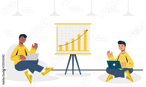 men with statistics marketing