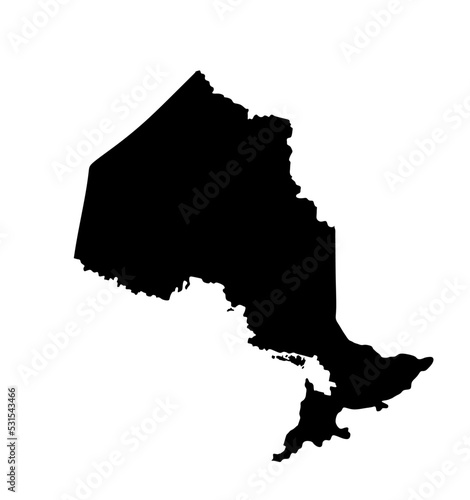 Ontario map vector silhouette illustration. Province of Canada symbol. Ontario banner emblem. photo