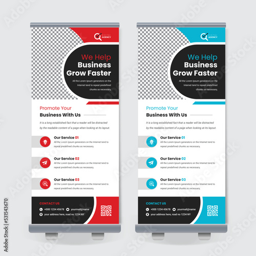 Corporate Business Roll Up Banner, Multipurpose Roll Up Banner, Roll up banner stand for commercial board and exhibition ads pull up design x-banner design template, Corporate rollup banner template, 
