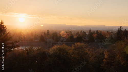 Obraz na plátně Portland Sunset from Mt Tabor