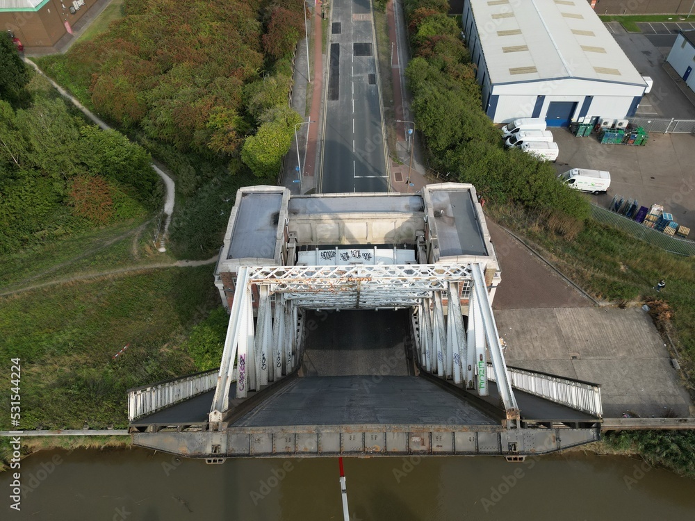 Sutton Road Bridge is a Scherzer Rolling Bascule road and pedestrian