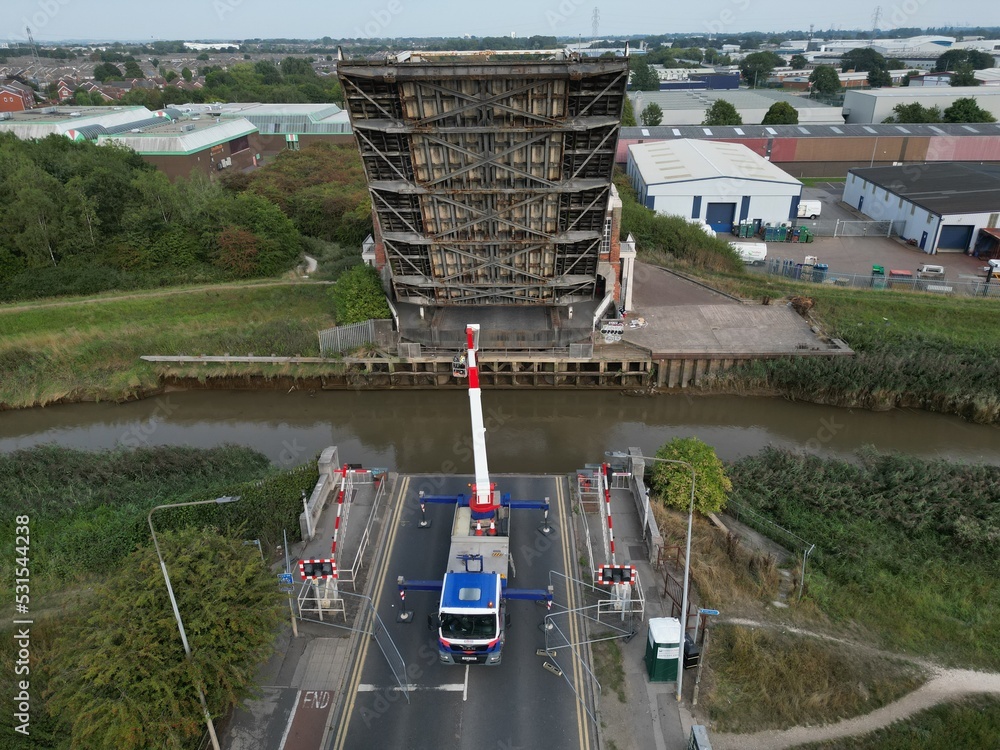 Sutton Road Bridge is a Scherzer Rolling Bascule road and pedestrian
