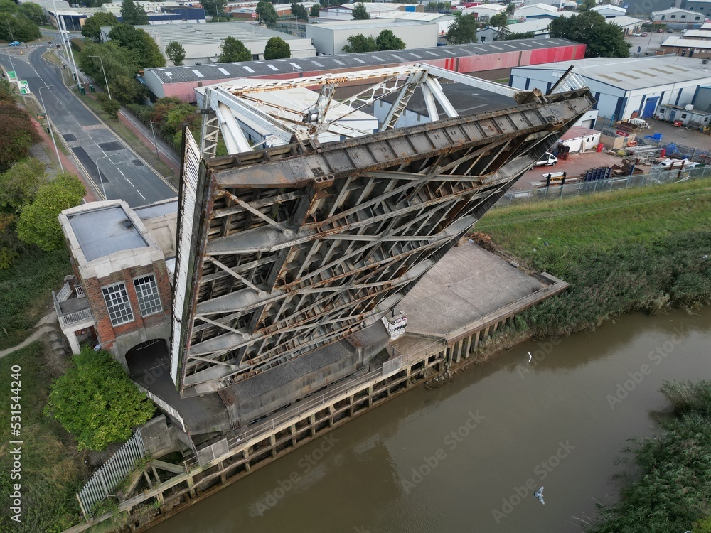 Sutton Road Bridge is a Scherzer Rolling Bascule road and pedestrian
