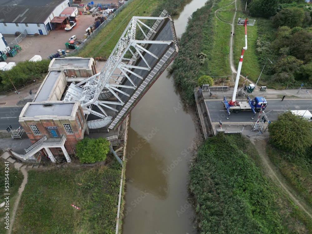 Sutton Road Bridge is a Scherzer Rolling Bascule road and pedestrian