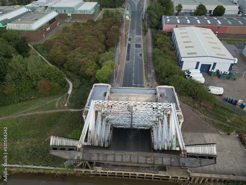 Sutton Road Bridge is a Scherzer Rolling Bascule road and pedestrian