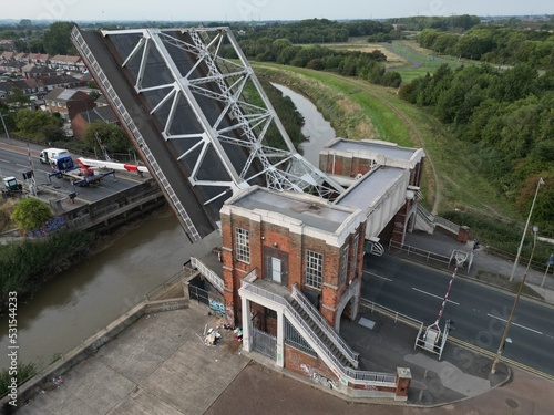 Sutton Road Bridge is a Scherzer Rolling Bascule road and pedestrian Bridge across the rive Hull, Bridge closed to traffic, Kingston upon Hull,  photo