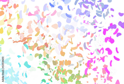 Light Multicolor, Rainbow vector template with memphis shapes.