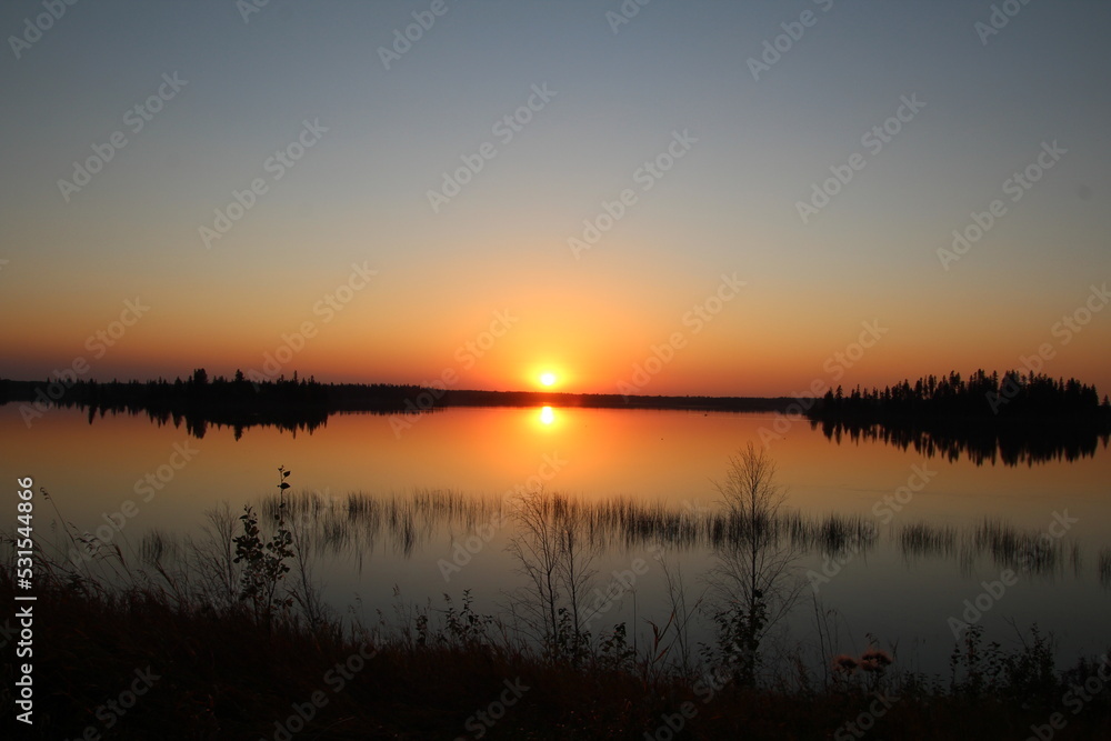 Sunset Glow On The Water, Elk Island National Park, Alberta