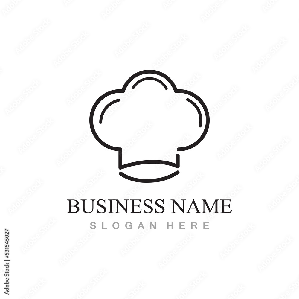 chef hat logo design with vector illustration template chef hat logo design with vector illustration template