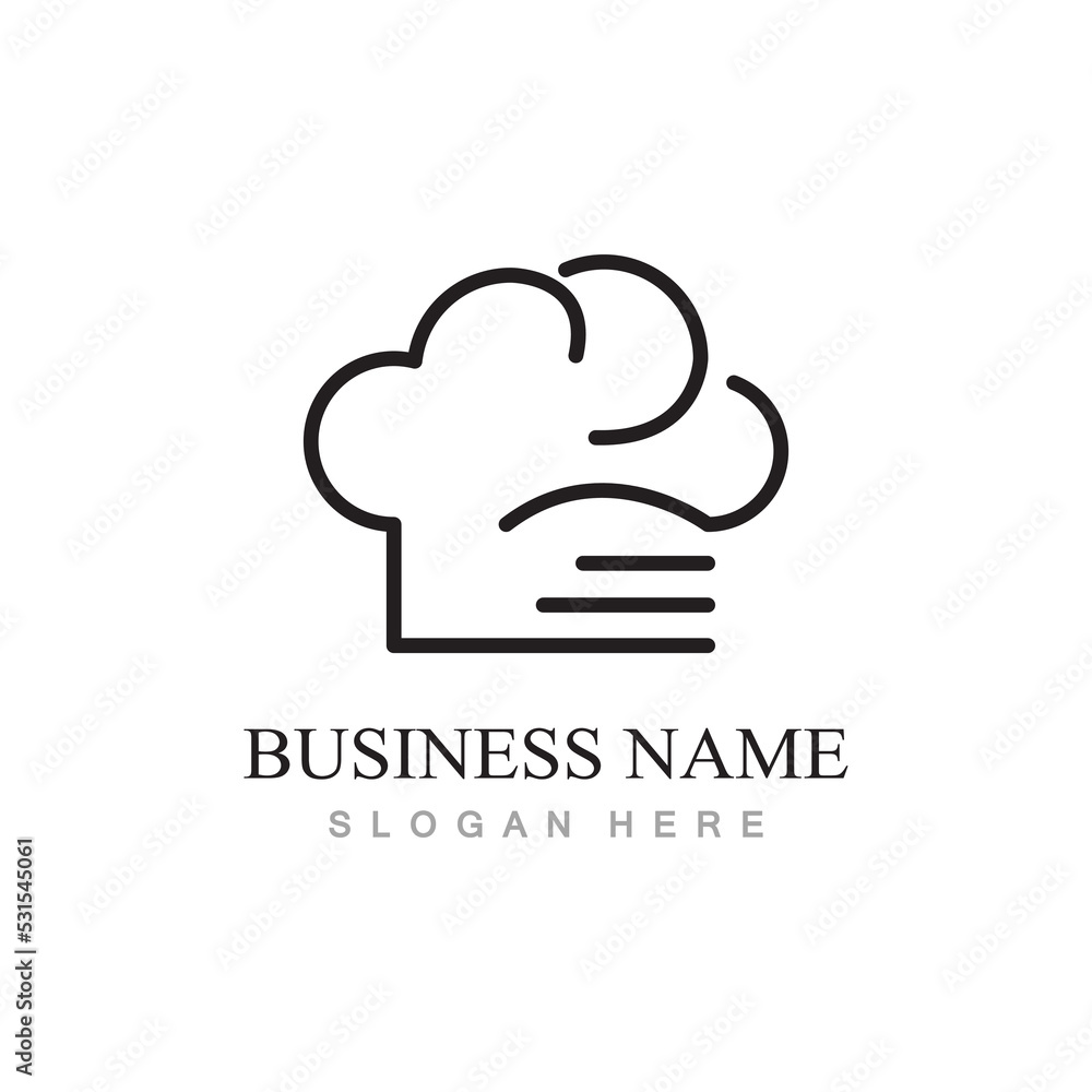 chef hat logo design with vector illustration template chef hat logo design with vector illustration template